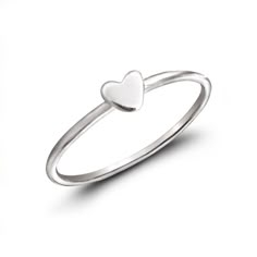 Small Heart Silver Ring - Studio Jewellery US Heart Silver Ring, Small Heart Ring, Minimalist Hypoallergenic Heart-shaped Jewelry, Dainty White Gold Heart Ring, Everyday Open Heart Rings With Heart Charm, Silver Minimalist Heart Promise Ring, Elegant Everyday Silver Heart Ring, Adjustable Nickel-free Sterling Silver Heart Ring, Minimalist Silver Heart Ring