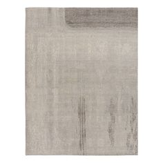 a gray rug with an abstract design on the top and bottom corner, in front of a white background