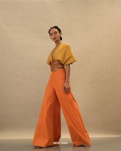 ANDREA IYAMAH ILO PANTS - CLAY – Andrea Iyamah Womens Pants 2023, Women’s Fashion Spring Summer 2023, Unique Dresses Creative, Unique Outfits Creative Fashion, Orange Pants Outfit, Outfits Illustration, Sunset Embroidery, Payal Khandwala, Andrea Iyamah