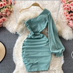 Materials: other Size: one size Color: red, light green, lake blue, purple, brown, black, off white. Gray Classy Short Dresses, Vestidos Casual, Fashion Design Patterns, Cute Dress Outfits, Fairytale Dress, Fashionista Clothes, Modern Dress, Purple Green, Bodycon Mini Dress