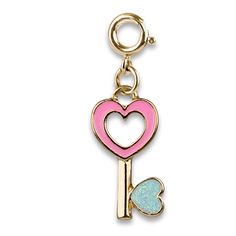 Unlock the magic of love & smiles with this special Heart Key charm! Add this charm to any CHARM IT! bracelet or necklace and customize her collection! features & materials: Enamel, Glitter, Base Metal WARNING: Choking Hazard - Small parts. Not for children under 3 years. Cute Friendship Dangling Charms, Cute Charms With Lobster Clasp For Gift, Cute Removable Charms For Gifts, Pink Heart Charms For Mother's Day, Playful Gold Charms For Gifts, Heart-shaped Charm Bracelet With Dangling Charms For Valentine's Day, Pink Heart Charm For Mother's Day, Valentine's Day Heart Pendant Dangling Charms, Valentine's Day Heart-shaped Dangling Charms