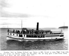 an old photo of a boat in the water