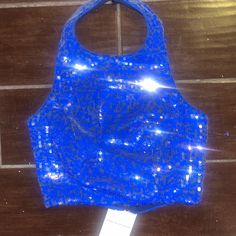 Brand New!!! Bought At Nordstrom As A Two Piece And Am Keeping The Bottoms. Sequin Blue Sequin Halter Top, Cropped Halter Top, Tops Dress, Sequin Halter, Spandex Pants, Dress The Population, Halter Crop Top, Top Dress, Halter Neck