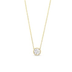 Upgrade your jewelry collection with this sparkling certified lab-created diamond solitaire pendant. 14K gold Features a 1 ct. certified round lab-created diamond solitaire in a bezel setting F color/SI2 clarity Includes certification card 18.0-inch adjustable cable chain; spring-ring clasp Bezel Diamond Necklace, 14k Gold Solitaire Necklace With Round Cut, 14k Gold Round Solitaire Necklace Fine Jewelry, 14k Gold Round Solitaire Necklace, 14k Gold Solitaire Necklace, Gold Solitaire Necklace With Prong Set Lab Grown Diamond, Gold Solitaire Necklace With Prong Setting, Yellow Gold Solitaire Necklace With Round Stone, Classic Gold Solitaire Necklace With Lab Grown Diamond