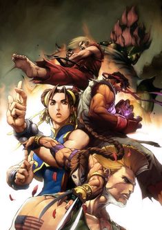 an image of some characters from the video game street fighter