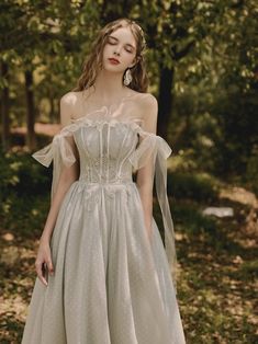 [Wedding] The Dawn Wedding Dress Ball Dress - Peiliee Shop Gray Prom Dress, Fairy Gown, Fairy Prom Dress, Grey Prom Dress, Fairy Wedding Dress, Sparkly Prom Dresses, Fairy Dresses, Fairy Wedding, Dress Tulle