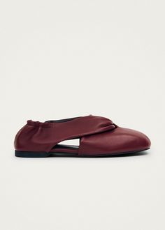 Alaula Burgundy Leather Ballet Flats | ALOHAS Leather Ballet Flats, Seychelles, Wide Straps, Bosnia And Herzegovina, Laos, Ballet Flats, On Demand, Georgia, Ballet