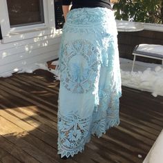 Bohemian Fairy Lace Long Skirt by Arlettemichelle - Etsy Lace Long Skirt, Bohemian Fairy, Free Spirited Woman, Color Dream, Long Tunic Tops, Aqua Color, Womens Skirts, Dream Wedding Dresses, Vintage Lace