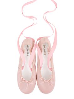 Ballet flats Round toe Pull-on style Bow detail Satin ribbon Pink LeatherComposition: Ballet Flats With Ribbon, Repetto Ballet Flats, Pink Ballet Flats, Satin Ribbon Bow, Pink Flats, Versace Shop, Luxury Dress, Yoga Wear, Bow Detail