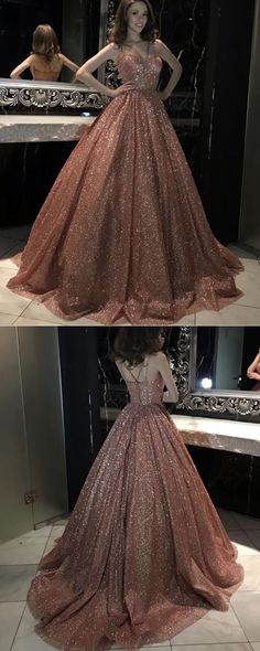 Gold Sweet 16 Dresses, Rose Gold Prom Dresses, Rose Gold Ball Gown, Rose Gold Prom, Rose Gold Wedding Dress, Rose Gold Prom Dress, Xv Dresses, Dreamy Gowns, Rose Gold Dress