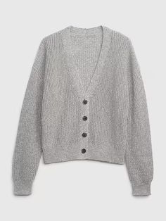 Shaker-Stitch Cardigan | Gap Gap Cardigan With Button Closure And Long Sleeves, Gap Cardigan With Button Closure For Fall, Gap Long Sleeve Cardigan For Spring, Classic Gap Cardigan For Fall, Classic Gap Fall Cardigan, Gap Button-up Cardigan For Fall, Gap Long Sleeve Cardigan For Layering, Gap V-neck Fall Sweater, Casual V-neck Sweater By Gap