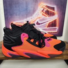 Adidas Byw Select Shoes Core Black / Impact Orange / Team Real Magenta Ig4936 Size 12 Men Or 13 Women 100 Percent Authentic Brand New No Box Ship The Same Business Day Adidas Byw Select, Orange High-top Sneakers With Contrast Sole For Streetwear, Orange Low-top Sneakers With Boost Midsole, Orange Low-top Sneakers With Contrast Sole, Orange Sporty Basketball Shoes With Rubber Sole, Orange Basketball Shoes With Rubber Sole, Orange Low-top Dynamic Sneakers, Dynamic Orange Low-top Sneakers, Orange Lace-up High-top Sneakers With Rubber Sole