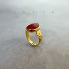 22K Yvaga Ring handmade in Solid Gold * Unisex * All solid 22K Gold * Natural Carnelian stone  * Beautiful gift box included * Weight of gold approximately 4 - 5 grams * UK hallmarked by the London Assay office * Handmade items c an take up to 3 - 4 weeks Gold Rings With Natural Stones For Gift, Gold Carnelian Signet Ring With Polished Finish, Yellow Gold Carnelian Signet Ring Gift, Gift Carnelian Signet Ring In Yellow Gold, Yellow Gold Carnelian Signet Ring As A Gift, Gift Carnelian Yellow Gold Signet Ring, Yellow Gold Rings With Natural Stones For Gift, Formal Gold Carnelian Ring, Formal Carnelian Gold Ring