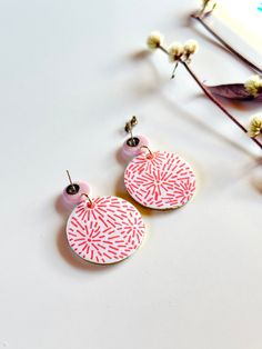 These unique hand painted earrings are the perfect addition to your summer look! They are one of a kind - so look and feel unique when you wear these cuties. Made with polymer clay and painted in fun, vibrant colors, they come in two options: a pink and gold line stud or a green check stud. Add a pop of playfulness to any outfit! Polymer Clay Handmade & Painted Fun back design Surgical steel stud post Whimsical Handmade Pink Earrings, Whimsical Pink Handmade Earrings, Playful Pink Earrings For Summer, White Fun Polymer Clay Earrings, Playful Pink Earrings For Gift, Fun Pink Earrings For Pierced Ears, Playful Hand Painted Pink Earrings, Artsy Hand-painted Pink Jewelry, Artsy Hand Painted Pink Jewelry