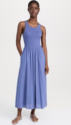 XIRENA Flynn Dress | Shopbop Sleeveless Pullover, No Closure, Pullover Designs, Round Neckline, Stretch Fabric, Ribbed Knit, Bodice, New Arrivals, Made In The Usa