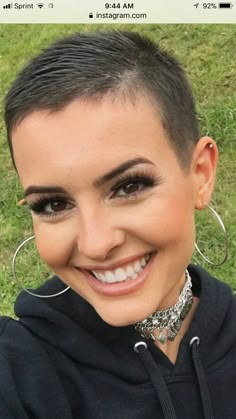 Hair Short Cuts, Super Short Pixie, Pixie Undercut, Shaved Hair Cuts, Chemo Hair, Really Short Hair, Short Grey Hair