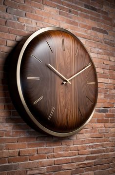 Elegant wall clock with a unique design made from rare wood and different unexpected textures! Cnc Clock, Wood Clock, Got Wood, Unique Clocks, Wood Clocks, Wooden Clock, Small Wood Projects, My Pinterest, Beautiful Furniture