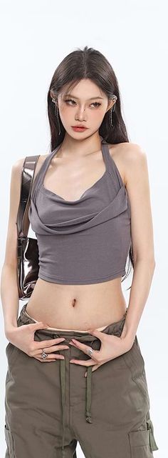 Go for a chic, casual look in the Ruched Halter Crop Top. It features a halter neck and ruched detailing, ideal for pairing with skirts, pants, or jeans. The lightweight fabric makes it perfect for warm days, giving you a stylish look for any occasion.
Gender: WomenMaterial: PolyesterClothing Length: ShortSleeve Length: SleevelessCollar: Halter Ultra Crop Top, Versatile Fitted Halter Top For Day Out, Solid Color Cotton Halter Neck Tops, Casual Solid Halter Neck Top, Stretch Cotton Halter Neck Top, Cotton Stretch Halter Neck Top, Chic Cotton Halter Neck Top, Cotton Halter Neck Top For Day Out, Fitted Halter Top For Day Out