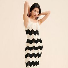 Luana Knit Dress | Nuuly Rent Chic Bodycon Crochet Dress For Spring, Chic Fitted Sweater Dress For Summer, Fitted Knit Dress For Day Out, Summer Knitted Midi Dress, Summer Knit Midi Dress, Chic Knit Sweater Dress For Day Out, Chic Crochet Dress With Pointelle Knit For Summer, Knitted Dresses For Day Out, Elegant Knit Midi Dress For Vacation