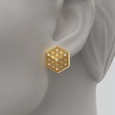 Explore the allure of stunning Italian gold Diamond earrings featuring a captivating geometric pattern. Elevate your style with these statement gold diamond stud earrings, adorned with the exquisite Sashiko Japanese pattern, showcasing a harmonious blend of Italian craftsmanship and Japanese design. Embrace the unique charm of hexagonal earrings, making a bold statement in the world of gold jewelry. Discover the perfect fusion of elegance and modernity with these Italian gold geometric earrings - a testament to style and sophistication. Gemstones: Natural Diamonds G VS 0,14 CTS total weight Customizable Materials: 14k solid yellow gold, white gold, rose gold 18k solid yellow gold, white gold, rose gold ❥ Production time for custom design A new customized solid gold piece will take from 3 t Japanese Gold Jewelry, Italian Style Jewelry, Gold Octagon Earrings For Wedding, Gold Octagon Wedding Earrings, Elegant Hexagon Earrings For Gift, Modern Gold Octagon Earrings, Gold Octagon Diamond Cut Earrings, Modern Gold Hexagon Earrings, Elegant Gold Hexagon Earrings