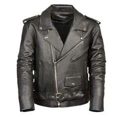 Basic Motorcycle Leather Jacket with Pockets - Leather Jacket Leather Jacket Styles, Harley Davidson Merchandise, Vintage Leather Jackets, Racer Leather Jacket, Racer Jackets, Leather Vests, Cafe Racer Leather Jacket, Mens Leather Jackets, Harley Davidson Road King