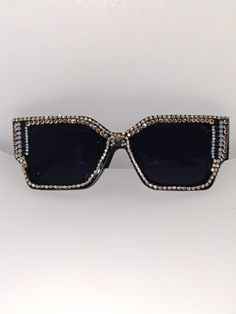 Rhinestone Blinged Sunglasses Trendy Crystal Sunglasses With Rhinestones, Trendy Rhinestone Crystal Sunglasses, Elegant Rhinestone Sunglasses For The Beach, Party Gold Sunglasses With Rhinestones, Elegant Sunglasses With Rhinestones, Chic Rhinestone Glass Sunglasses, Party Sunglasses With Rhinestones And Crystal Material, Trendy Bling Sunglasses With Glass Material, Trendy Bling Sunglasses With Glass