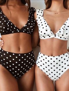 Falbala Polka-dot Bikinis Swimwear – rrdeye Ruffle Bathing Suit, Swimwear Fabric, Push Up Swimsuit, Ruffle Swimsuit, Summer Swimwear, Just Keep Swimming, Keep Swimming, Swimsuits High Waisted, Swimsuits For All