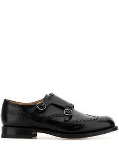 black leather brushed effect monk strap slip-on style perforated detailing almond toe branded insole leather lining low stacked heel leather sole Double Monk Strap Shoes, Double Monk Strap, Monk Strap Shoes, Elegant Shoes, Mens Black Leather, Strap Shoes, Monk Strap, Material Exterior, Formal Shoes