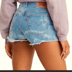 Levi’s Denim High Rise Shorts Nwt Size- 27 Color- Dark/Light Denim Fast Shipping Levi's Relaxed Fit Light Wash Shorts, Denim Short Shorts, Casual Short Sleeve Dress, Dark Light, Distressed Shorts, Levis Denim, Levi Shorts, Denim Short, High Rise Shorts