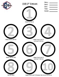 the numbers are shown in black and white for each number to be written on it