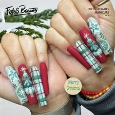 Click here to view more Fofosbeauty Press On Nails at lower price! Limited Edition Christmas Design Nails Decoration are here, with glossy extra-long stiletto shaped nails! Spare yourself a schlep to the salon with DIY false nails that also save you time and money. Wickedly chic one-of-a-kind manicures will make you look spellbindingly beautiful in a snap. Created exclusively for Fofosbeauty by top professional nail artists and social influencers, you wont find these styles anywhere else. Fofosb