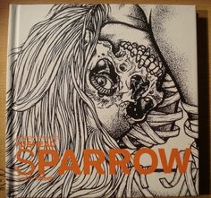 a book with an image of a woman's face and the words sparrow on it