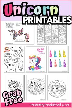 unicorn printables for kids to color