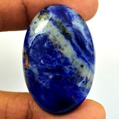 Genuine 57.00 Cts   Sodalite Cab   Rw   15  V77 Stone Meanings, Gemstone Properties, Chemical Formula, Green Jasper, Blue Sodalite, Amethyst Gem, Skull Carving, Blue Gems, Blue Quartz