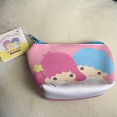 Little Twin Star Mini Pouch/Coin Purse Brand New Cute Small Pink Bag, Cute Pink Pouch Pencil Case, Trendy Pink Pouch Coin Purse, Cute Pink Pouch Coin Purse, Cute Blue Pouch For Personal Use, Kawaii Pink Coin Purse For Daily Use, Cute Pink Coin Purse With Zipper, Cute Pink Coin Purse With Zipper Closure, Pink Rectangular Kawaii Coin Purse