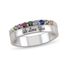 With gemstones along the edge and the engraving of you desire, this ring is a unique and meaningful piece of jewelry. Select from 4 to 11 gemstones to decorate the ring's edge. One line of engraving. 11 Stone, Peoples Jewellers, The Edge, Personalized Jewelry, Or Rose, Gemstone Jewelry, Band, Gemstones, Ring