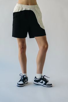 The Ringwald Colorblock Shorts in Black Multi – Piper & Scoot Modern Bottoms With Built-in Shorts, Chic High Waist Biker Shorts, Chic High Waist Biker Shorts With Built-in, Modern Black Workwear Shorts, Modern Black Shorts For Workwear, Modern Knee-length Shorts For Work, Modern Knee-length Workwear Shorts, Modern Black High-waisted Shorts, Modern Workwear Shorts With Short Leg