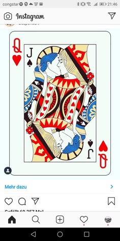 an image of a playing card with the word instagramm on it's side