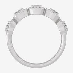 Ring Style: Mens Fashion RingsFeatures: Certified DiamondsDiamond Clarity: I2-I3Setting: Multi-SettingShape: EmeraldStone Cut: BaguetteDiamond Color: I-JMetal Color: WhiteRing Gallery Height: 4.2mmRounded Carat Weight: 1 Ct. T.w.Band Width: 4.5mmCare: Wipe CleanStone Type: 125 Natural DiamondAuthenticity: Natural DiamondBirthstone: April BirthstoneMetal: 10k White GoldCountry of Origin: Imported White Gold Stackable Diamond Ring, Timeless White Ring For Anniversary, Timeless White Rings For Anniversary, Anniversary Platinum Stackable Rings, Stackable Platinum Rings For Anniversary, Diamond White Stackable Round Cut Rings, Classic White Cluster Ring With Halo Design, Anniversary Stackable Platinum Rings, Stackable Diamond White Round Cut Rings