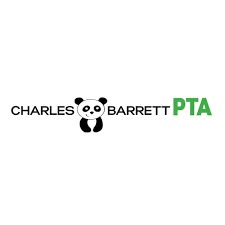 the logo for charles's barret pta, which has a panda face on it