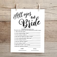 a sign that says all goes on the bride and is hanging on a wooden wall