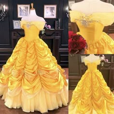 Top Rated Yellow Off Shoulder Quinceanera Dresses Belle Princess Prom Cosplay Party Gown, Womens Dresses Yellow And Red Quinceanera Dress, Yellow 15 Dresses, Belle Wedding Dress Beauty And The Beast, Cute Yellow Prom Dresses, Beauty And The Beast Wedding Dress, Beauty And Beast Quinceanera, Disney Princess Dresses Real, Belle Quinceanera Dress, Beauty And The Beast Quinceanera Dress