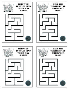 four mazes with the words help them find their way and then they're there