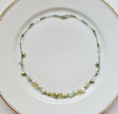 Pale green gold silver gemstone choker necklace with frehwater pearl, aquamarine and citrine a unique handmade artisan jewelry gift for her for casual or dressy wear Bohemian Pearl Pendant Jewelry, Unique Pearl Jewelry As A Gift, Unique Handmade Pearl Jewelry, Unique Pearl Jewelry Gift, Unique Pearl Jewelry For Gift, Handmade Unique Pearl Jewelry, Dainty Jewelry For Summer Weddings, Unique Pearl Jewelry For Anniversary, Dainty Summer Wedding Jewelry