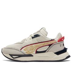 PUMA Shoes Sports Casual Shoes 'Cream Black Red' 386941-01 (SNKR/Retro/Unisex/Low Top) Beige Low-top Running Shoes With Rubber Sole, Sporty Cream Sneakers With Rubber Sole, Beige Leather Running Sneakers, Cream Sneakers With Rubber Sole For Sports, Beige Sports Sneakers With Rubber Sole, Cream Sneakers With Rubber Sole For Light Sports, Sporty Cream Running Shoes With Rubber Sole, Cream Sporty Running Shoes With Rubber Sole, Beige Low-top Sneakers With Boost Midsole