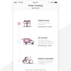 the order tracking app is displayed on an iphone screen, and shows how to use it