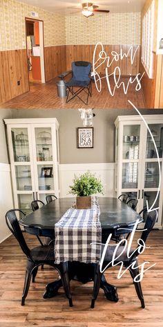 the dining room table is set for four