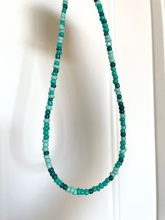 Excited to share this item from my #etsy shop: turquoise seed bead necklace/choker, thin beaded necklace, y2k bead necklace, blue/green multicolor bead necklace, turquoise bead choker Green And Blue Beaded Necklace, Seed Bead Necklace Choker, Summer Beaded Necklace, Turquoise Seed Bead Necklace, Green Bead Necklace, Summer Necklaces, Beach Mom, Glass Bracelets, Necklace Y2k