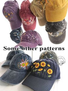 Hand Embroidery Sunflowers and Bee Hat, Black and Navy Khaki Cap, Floral Hat, Embroidered Flower Cap, Vintage Hat for Woman Ready to Ship - Etsy Vietnam Cotton Snapback Hat With Floral Embroidery, Cotton Floral Embroidery Snapback Hat, Floral Embroidery Cotton Snapback Hat, Adjustable Embroidered Cotton Hat, Adjustable Cap With Multicolor Embroidery, Embroidery Sunflowers, Clothing Color Palette, Woman Baseball Cap, Bee Hat