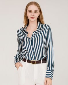 Crafted from 16 Momme silk twill, the striped silk shirt offers a relaxed fit that adds a modern ease and subtle sophistication to this classic piece. SIZE: CM / INCH SIZE Bust Sleeve Shoulder Length XXS 92 / 36.22" 55 / 21.65" 37.5 / 14.76" 65 / 25.59" XS 96 / 37.8" 56 / 22.05" 38.5 / 15.16" 66 / 25.98" S 100 / 39.37" Chanel Loafers, How To Wash Silk, Men Loungewear, Silk Shirts, Cashmere Accessories, Silk Accessories, Stripe Silk, Loungewear Women, Luxury Silk